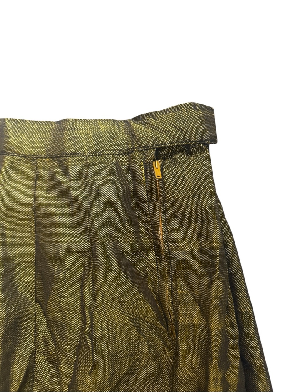 Vintage MCM 1960s Green A-Line Handmade Woven‎ Midi Skirt Women’s Small / XS - Picture 3 of 9